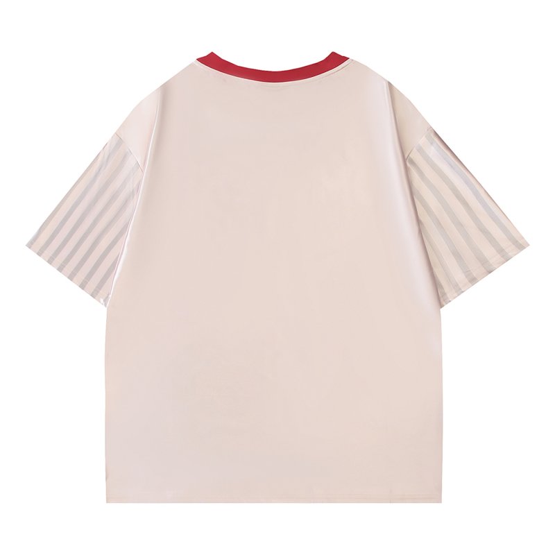 画像2: Unisex Tom and Jerry Chase V-Neck 3D  Uniform T-Shirt ユニセックス 男女兼用 チェイサー トムとジェリー Vネック ユニホームTシャツ Vネック カラーブロック 半袖 (2)