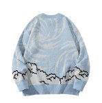 画像3: Comic-patterned cable-knit round-neck sweater ユニセックス 男女兼用 コミック編み込みクルーネックセーター (3)
