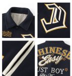画像6: Color-block collared varsity jacket　ユニセックス男女兼用襟付き アメリカン刺繍スタジアムジャケットスタジャン (6)
