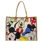 画像2: Mickey & Minnie & Donald Duck Canvas Book Tote Shoulder Bag ユニセックス男女兼用ミッキー＆ミニー＆ドナルドダック キャンバスエコ ブックトート ショルダーバッグ  (2)