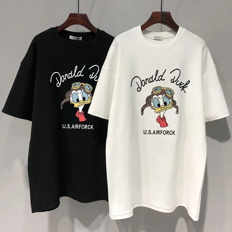 画像3: Donald Duck USA Duck T-shirts 古着加工 ドナルドダック エアフォース Tシャツ (3)