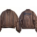 画像8: women's tspeanu Scarf-Wearing Bear Embroidery MA-1 Jacket Varsity Jacket ベア刺繍MA-1 ジャケット スタジャン (8)