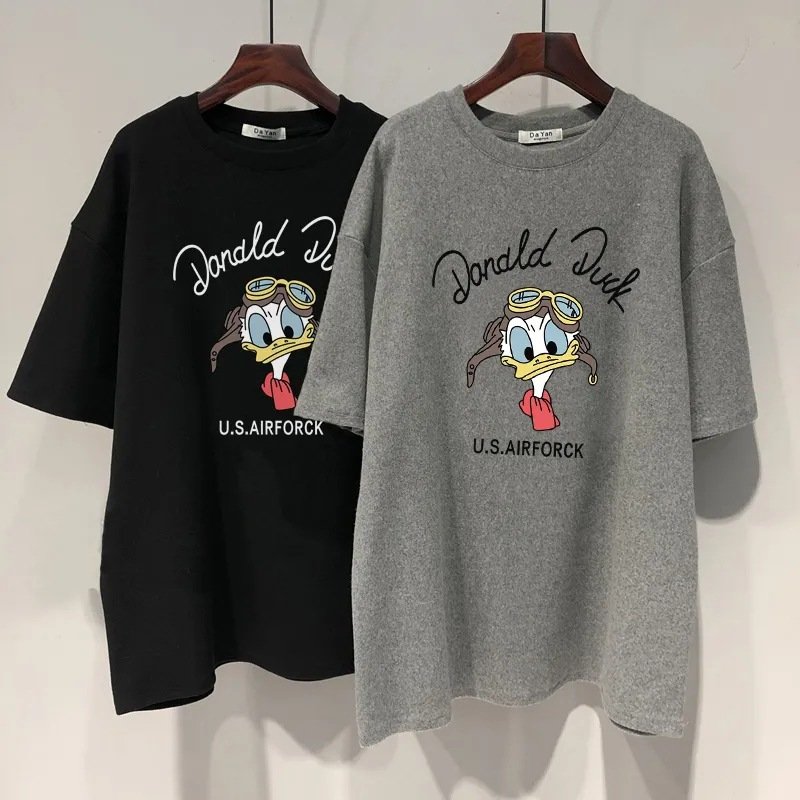 画像4: Donald Duck USA Duck T-shirts 古着加工 ドナルドダック エアフォース Tシャツ (4)