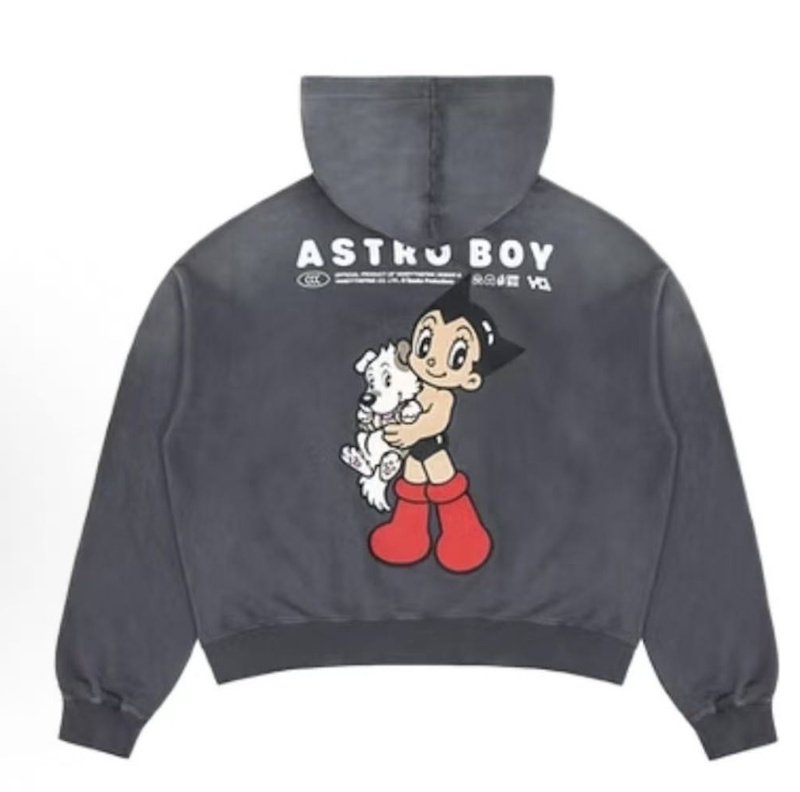 画像1: Unisex Astro Boy & Dog Print Hoodie  男女兼用ユニセックスアストロボーイ＆ドッグフーディパーカースウェット バンド (1)