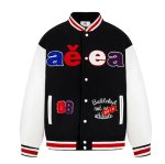 画像4: Letter-Embroidered Color-Block Stadium Jacket Baseball Jacket ユニセックス男女兼用レター刺繍カラーブロックスタジアムジャンパー スタジャン (4)