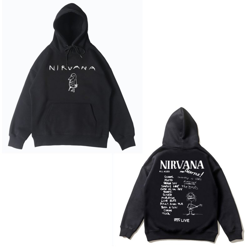画像1: Unisex  Nirvana Graphic Hoodie 男女兼用ユニセックスニルヴァーナイラストフーディパーカースウェット バンド (1)