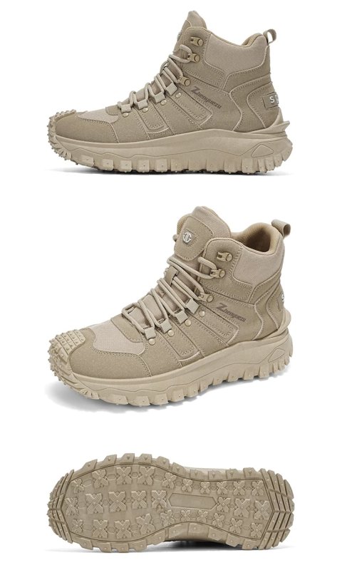 画像4: Unisex Combat-style Desert Outdoor Lace-Up Boot Sneakers　ユニセックス 男女兼用 コンバットデザートアウトドアレースアップブーツスニーカー (4)
