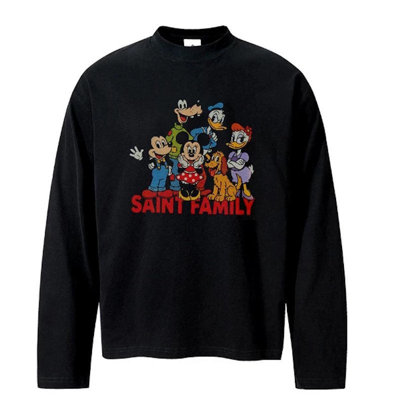 画像1: sainto family Long-Sleeve T-Shirt　ユニセックス 男女兼用セントファミリーミッキーマウスファミリー長袖Tシャツ (1)