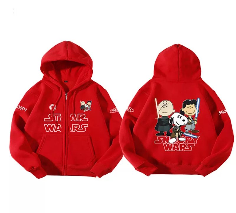 画像1: Unisex Star Wars x Snoopy Hoodie B 男女兼用ユニセックススターウォーズ×スヌーピーフーディパーカースウェット バンドB (1)