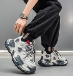 画像4: Unisex Paint-effect chunky platform lace-up sneakers　ユニセックス 男女兼用 ペイント厚底チャンキーレースアップスニーカーシューズ (4)