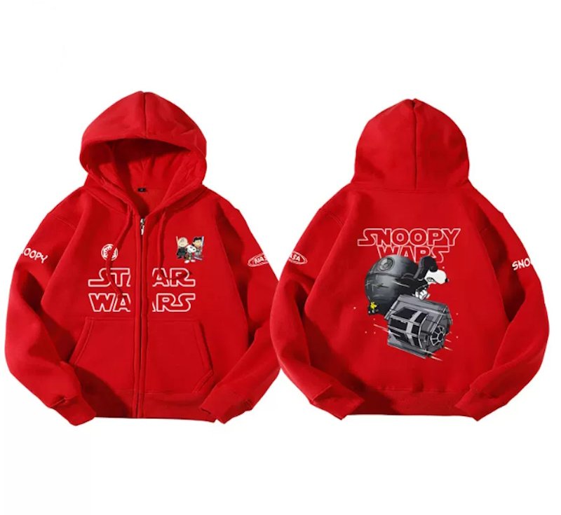 画像2: Unisex Star Wars x Snoopy Hoodie C男女兼用ユニセックススターウォーズ×スヌーピーフーディパーカースウェット バンドC (2)