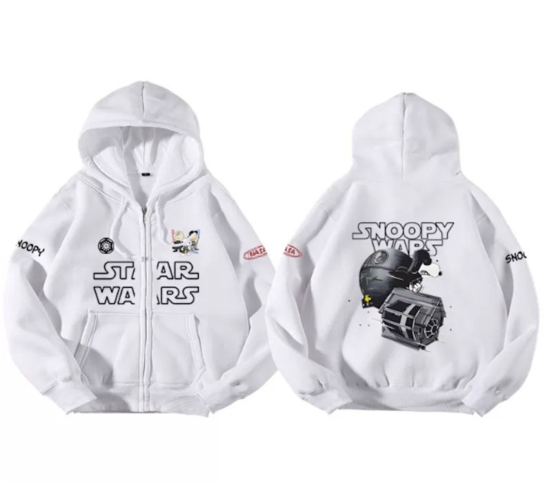 画像4: Unisex Star Wars x Snoopy Hoodie C男女兼用ユニセックススターウォーズ×スヌーピーフーディパーカースウェット バンドC (4)