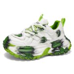 画像2: Unisex Paint-effect chunky platform lace-up sneakers　ユニセックス 男女兼用 ペイント厚底チャンキーレースアップスニーカーシューズ (2)