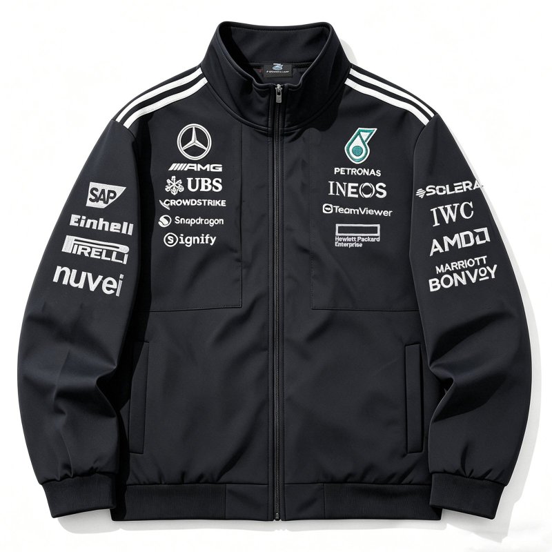 画像1: Mercedes-AMG F1 Team Jacket Jacket ユニセックス男女兼用メルセデスAMG F1チームジャケットジャンパー スタジャン (1)