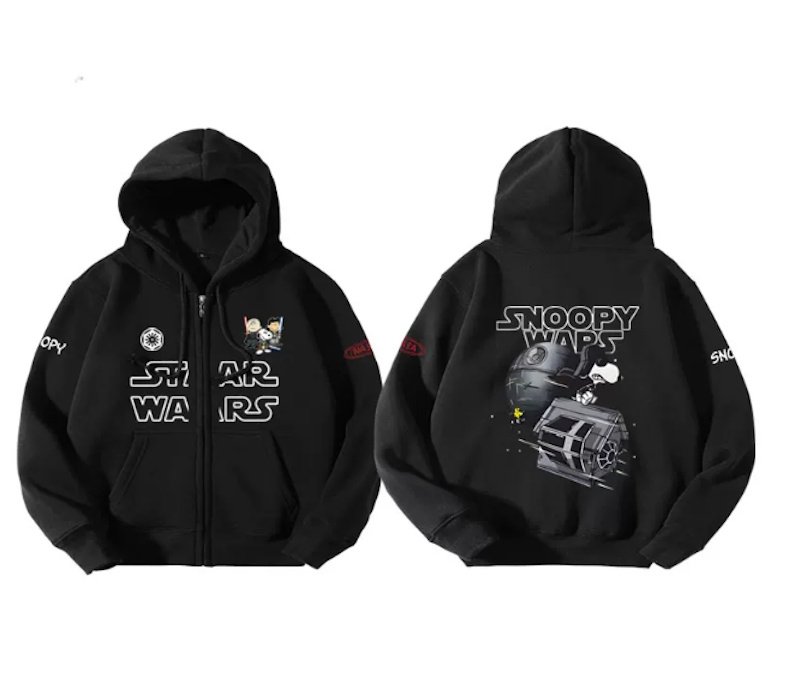 画像1: Unisex Star Wars x Snoopy Hoodie C男女兼用ユニセックススターウォーズ×スヌーピーフーディパーカースウェット バンドC (1)