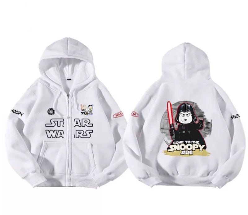 画像1: Unisex Star Wars x Snoopy Hoodie 男女兼用ユニセックススターウォーズ×スヌーピーフーディパーカースウェット バンド (1)