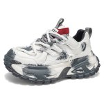 画像1: Unisex Paint-effect chunky platform lace-up sneakers　ユニセックス 男女兼用 ペイント厚底チャンキーレースアップスニーカーシューズ (1)