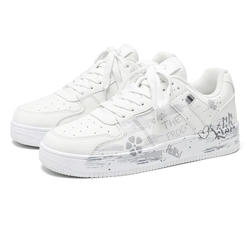 画像3: Unisex Gradient Graffiti Air Force 1 Leather Lace-Up Sneakers　ユニセックス 男女兼用 グラデーショングラフィティエアフォース1 レザーシューズ (3)