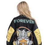 画像2: Oversized Unisex Tom and jerry denim Corduroy x Sequin hamburger Graffiti  Paint Denim jacket オーバーサイズ トムとジェリー トム ＆ ジェリー スパンコール コーデュロイ ペイント プリント  デニム Gジャン ジャケット (2)