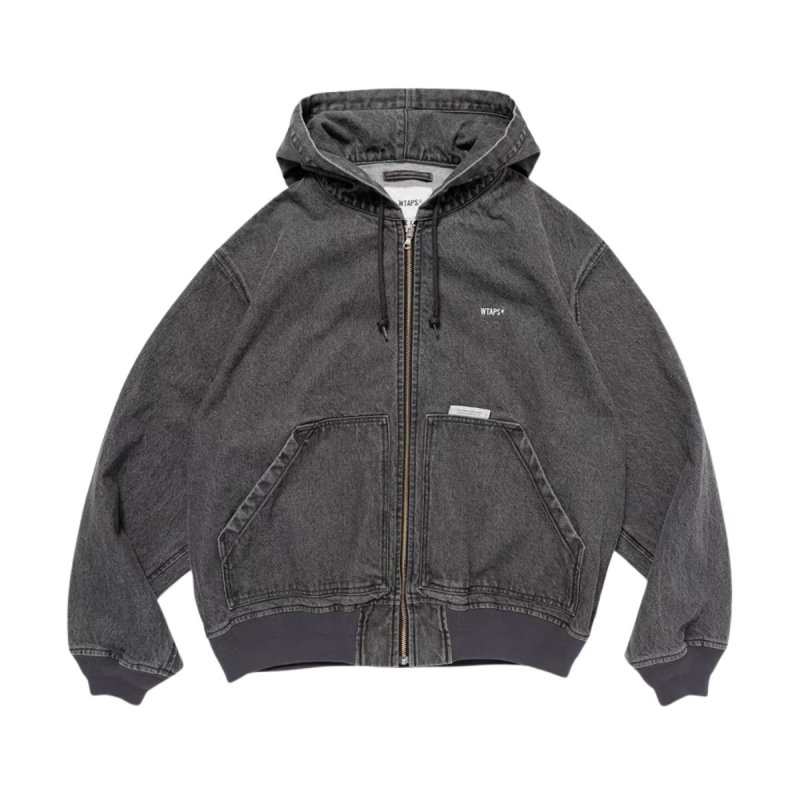 画像2: Denim Zip-Up Hoodie Jacket Denim Jacket ユニセックス男女兼用デニムフーディージップアップジャケット Gジャン (2)