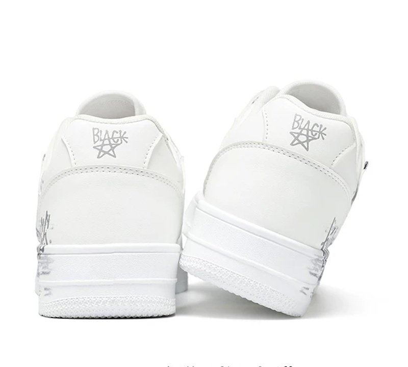 画像4: Unisex Gradient Graffiti Air Force 1 Leather Lace-Up Sneakers　ユニセックス 男女兼用 グラデーショングラフィティエアフォース1 レザーシューズ (4)