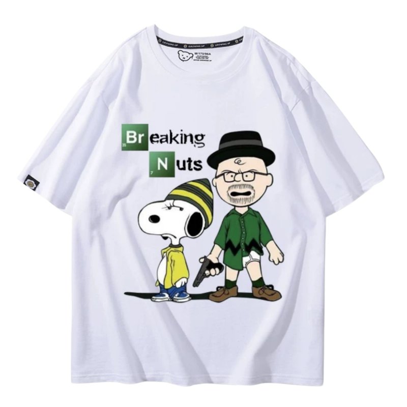 画像2: Unisex BREAKING PEANUTS Snoopy print T-shirt  男女兼用 ユニセックス ブレイキング ピーナッツ スヌーピー プリント半袖Tシャツ (2)
