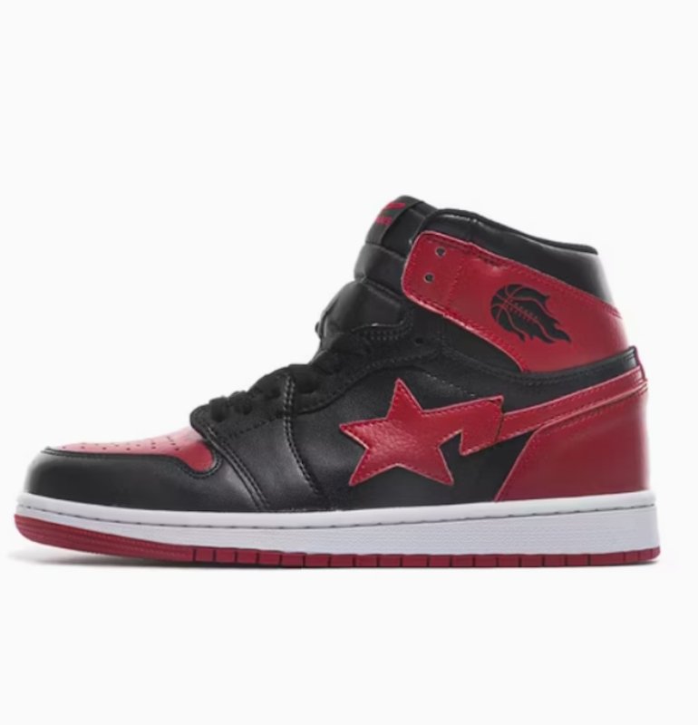 画像2: Unisex AJ1 High-Top Leather Star Lightning Sneakers　ユニセックス 男女兼用AJ1 ハイカットレザースターライトニングスニーカーシューズ (2)