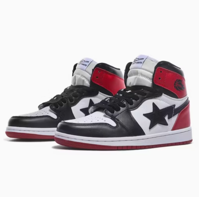 画像3: Unisex AJ1 High-Top Leather Star Lightning Sneakers　ユニセックス 男女兼用AJ1 ハイカットレザースターライトニングスニーカーシューズ (3)
