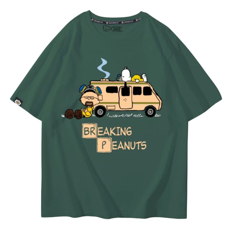 画像3: Unisex BREAKING PEANUTS Snoopy print T-shirt  男女兼用 ユニセックス ブレイキング ピーナッツ スヌーピー プリント半袖Tシャツ (3)