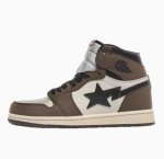 画像1: Unisex AJ1 High-Top Leather Star Lightning Sneakers　ユニセックス 男女兼用AJ1 ハイカットレザースターライトニングスニーカーシューズ (1)