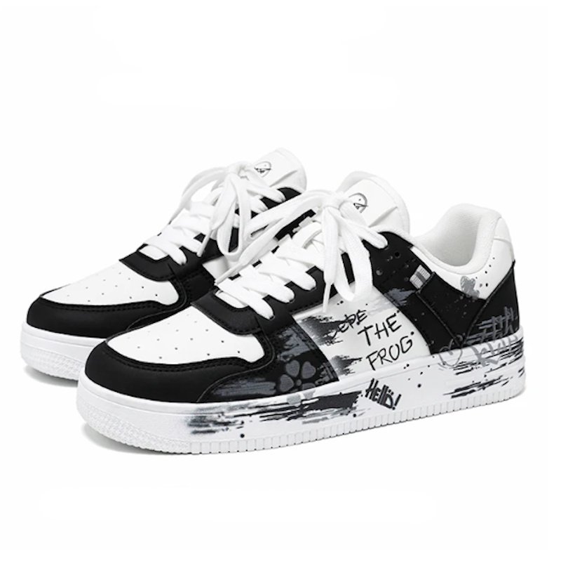 画像2: Unisex Gradient Graffiti Air Force 1 Leather Lace-Up Sneakers　ユニセックス 男女兼用 グラデーショングラフィティエアフォース1 レザーシューズ (2)