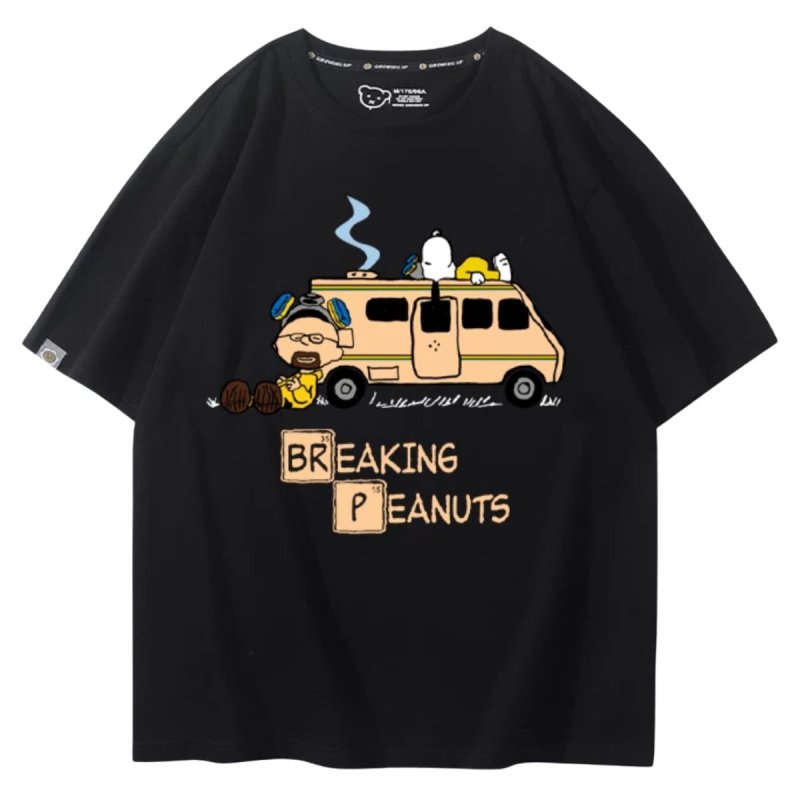 画像7: Unisex BREAKING PEANUTS Snoopy print T-shirt  男女兼用 ユニセックス ブレイキング ピーナッツ スヌーピー プリント半袖Tシャツ (7)