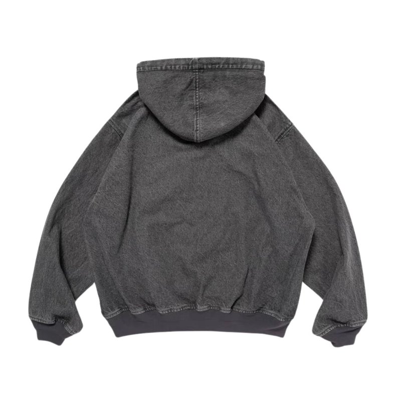 画像4: Denim Zip-Up Hoodie Jacket Denim Jacket ユニセックス男女兼用デニムフーディージップアップジャケット Gジャン (4)