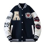 画像3: Armband color matching embroidery BASEBALL JACKET baseball uniform jacket blouson  ユニセックス 男女兼用 アーム刺繡 スタジアムジャンパー スタジャン MA-1 ボンバー ジャケット ブルゾン (3)