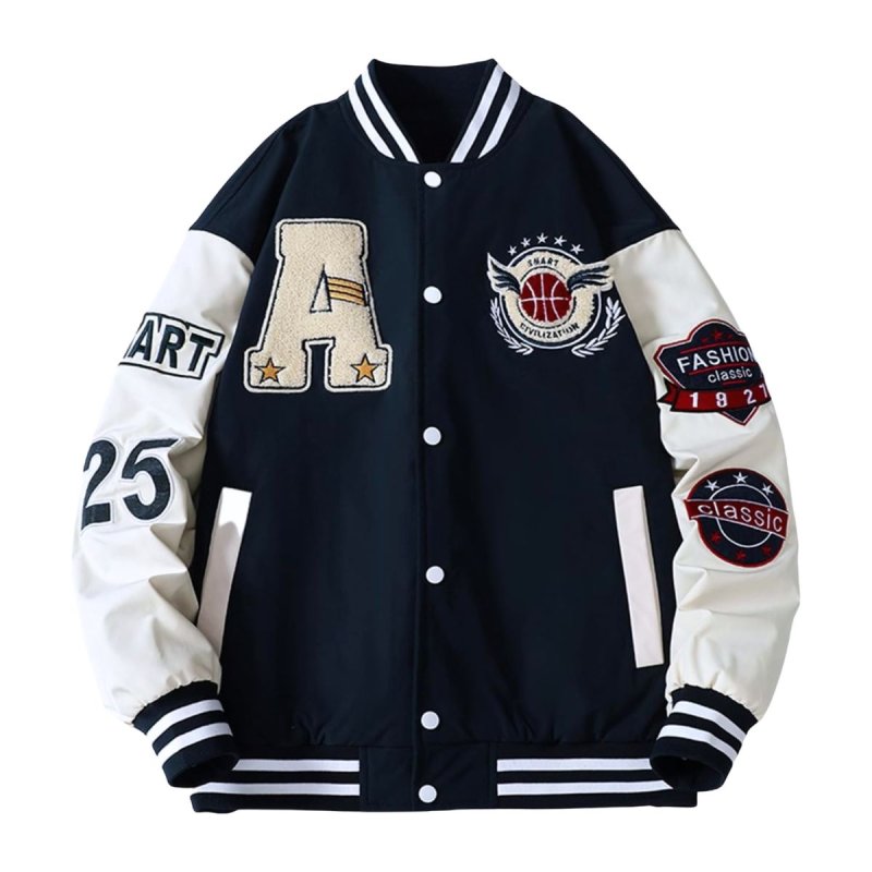 画像3: Armband color matching embroidery BASEBALL JACKET baseball uniform jacket blouson  ユニセックス 男女兼用 アーム刺繡 スタジアムジャンパー スタジャン MA-1 ボンバー ジャケット ブルゾン (3)