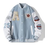 画像2: Armband color matching embroidery BASEBALL JACKET baseball uniform jacket blouson  ユニセックス 男女兼用 アーム刺繡 スタジアムジャンパー スタジャン MA-1 ボンバー ジャケット ブルゾン (2)