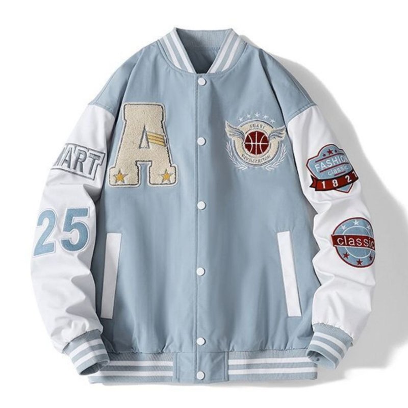 画像2: Armband color matching embroidery BASEBALL JACKET baseball uniform jacket blouson  ユニセックス 男女兼用 アーム刺繡 スタジアムジャンパー スタジャン MA-1 ボンバー ジャケット ブルゾン (2)