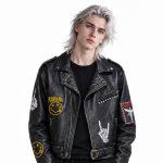 画像4: Nirvana Studded Leather Jacket Riders Motorcycle coat ニルヴァーナ スタッズ付き ヴィンテージ風 古着風 レザー ジャケット ライダース コート  (4)