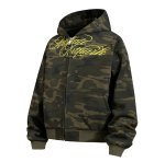 画像7: Alphabet Embroidery Zip-Up Hoodie Jacket ユニセックス男女兼用アルファベット刺繍 ジップアップフーディジャケットスタジャン (7)