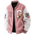 画像3: Racing Car & Emblem Embroidery Leather-Sleeve Varsity Jacket Embroidery Leather-Sleeve Varsity Jacket Baseball Jacket ユニセックス男女兼用レーシングカー＆エンブレム刺繍 スリーブレザーベースボールジャケットスタジャン (3)