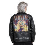 画像3: Nirvana Studded Leather Jacket Riders Motorcycle coat ニルヴァーナ スタッズ付き ヴィンテージ風 古着風 レザー ジャケット ライダース コート  (3)