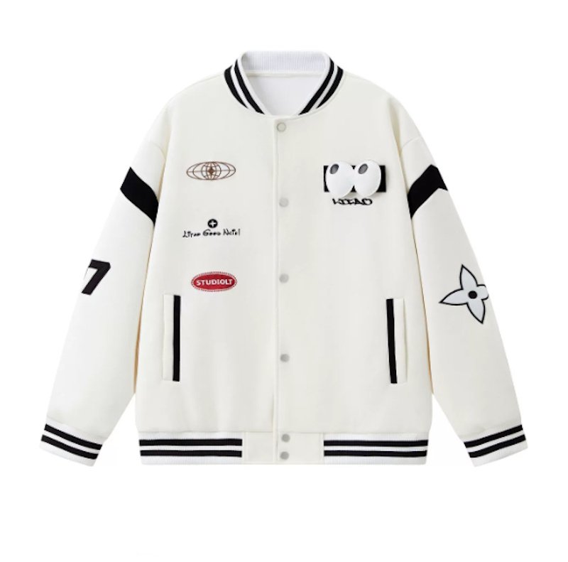 画像1: Eyeball Emblem Varsity Jacket Baseball Jacket ユニセックス男女兼用刺繍 アイボールエンブレムベースボールジャケットスタジャン (1)