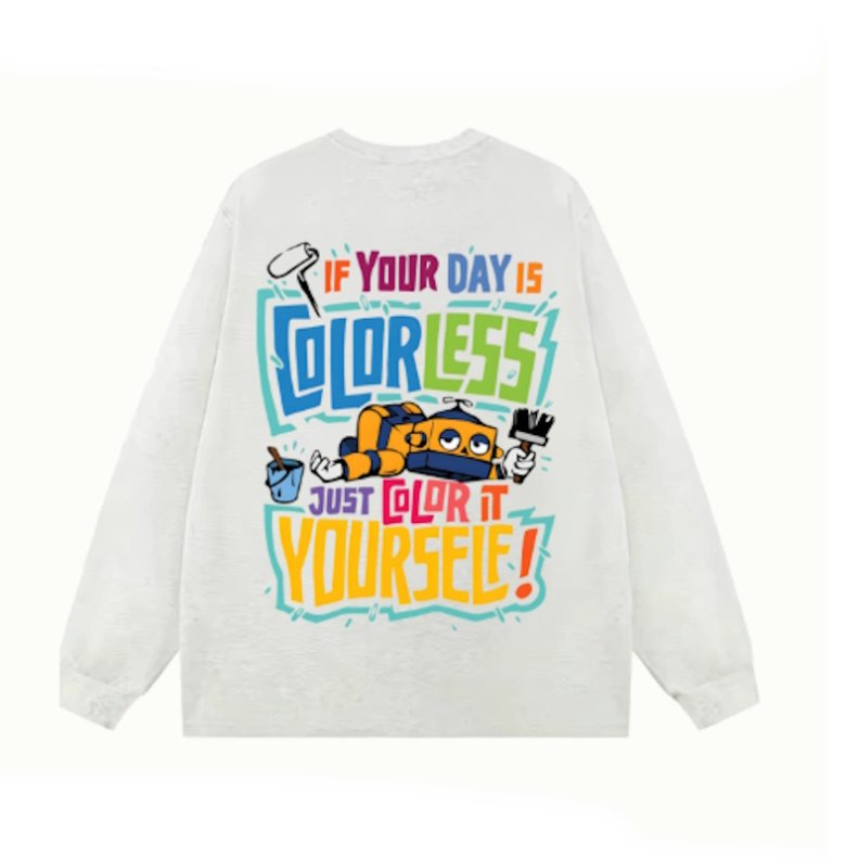 画像4: Unisex Robot & Logo Long-Sleeve Sweatshirt　男女兼用ユニセックスロボット＆ロゴ長袖プリント丸首スウェットトレーナー (4)