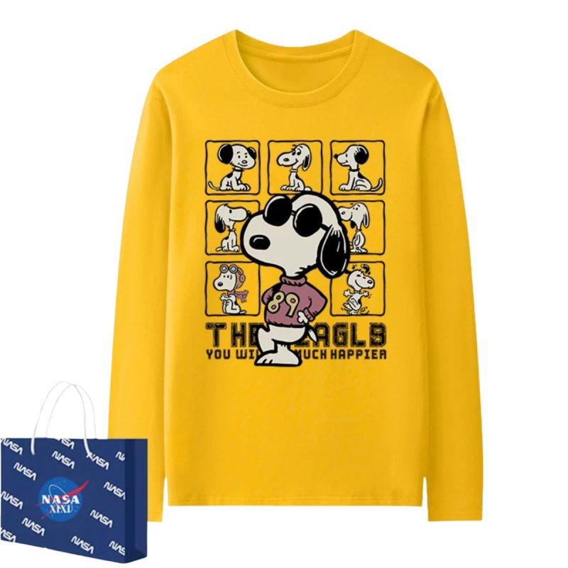 画像3: Unisex Box Snoopy print Lont sleeve T shirts sweatshirt　男女兼用 ボックス スヌーピープリント ロングスリーブTシャツ スウェット (3)