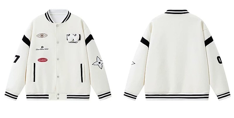 画像5: Eyeball Emblem Varsity Jacket Baseball Jacket ユニセックス男女兼用刺繍 アイボールエンブレムベースボールジャケットスタジャン (5)