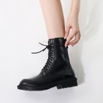 画像3: Women's Leather Martin Danny Ankle Boots Short boots レディース マーティンブーツ ブリティッシュスタイル レースアップ マーチンブーツ ブーツ サイドジップブーツ (3)