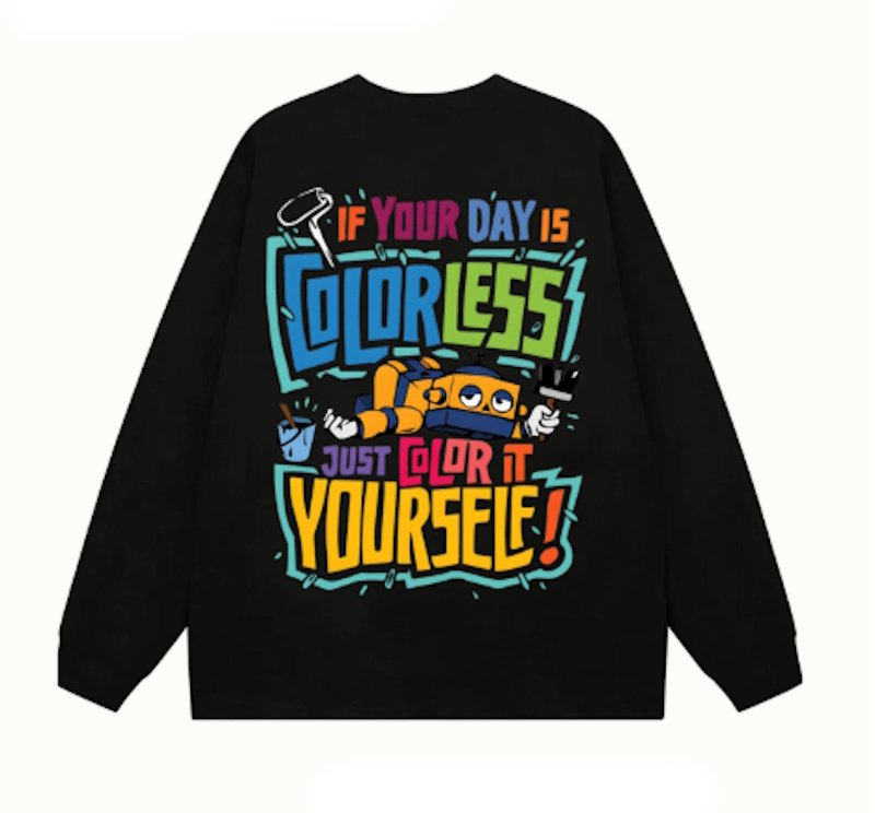 画像5: Unisex Robot & Logo Long-Sleeve Sweatshirt　男女兼用ユニセックスロボット＆ロゴ長袖プリント丸首スウェットトレーナー (5)
