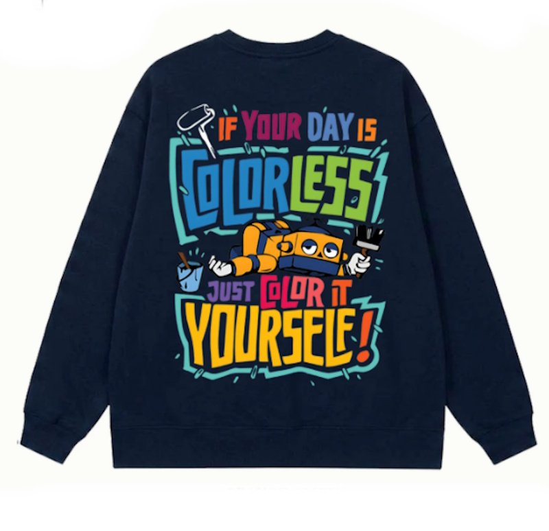 画像3: Unisex Robot & Logo Long-Sleeve Sweatshirt　男女兼用ユニセックスロボット＆ロゴ長袖プリント丸首スウェットトレーナー (3)