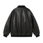 画像2:  Puppy applique embroidery leather jacket 男女兼用ユニセックスパピーアップリケ刺繍レザー ジャケット ライダース コート  (2)
