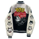 画像3: Felix the Cat Leather Varsity Jacket Baseball Jacket ユニセックス男女兼用フィリックス・ザ・キャット レザースタジャンベースボールジャケット (3)